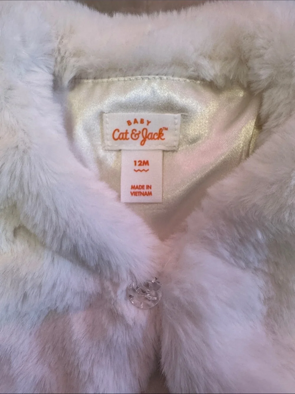 Cat & Jack Cream Faux Fur Shrug with Snap